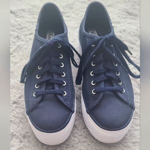 Keds Triple Up Platform Sneakers Denim 7 1/2